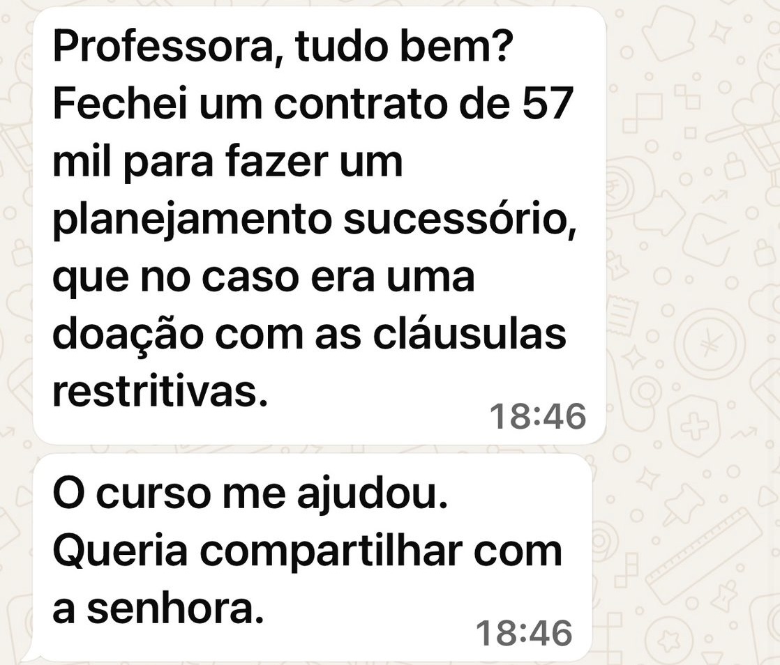Depoimento de aluno no WhatsApp